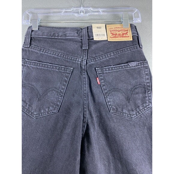 Levi's Mom Jeans‎ Women's 25 x 27 Black Distressed Pants High Waist Denim Casual - Picture 15 of 16